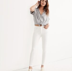 Madewell 9" Mid-Rise Skinny Jeans in Pure White size 26